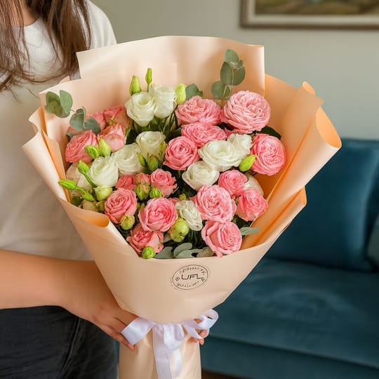 Букет Рожева фантазія – доставка квітів у Київ